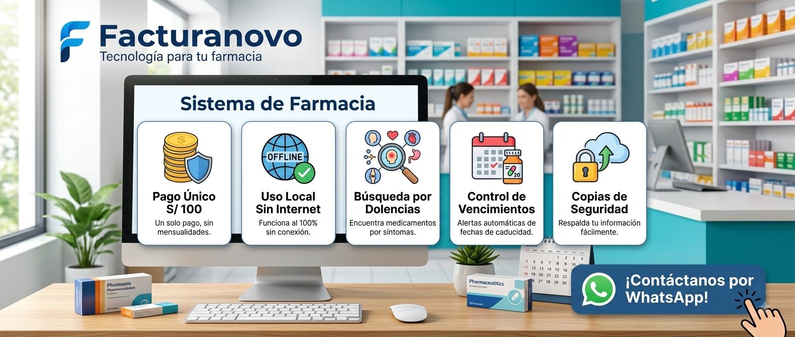 Sistema de Farmacia — software de escritorio FacturaNovo